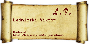 Ledniczki Viktor névjegykártya